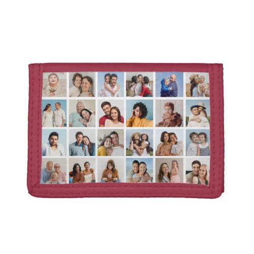 Create Your Own 24 Photo Collage Editable Color Trifold Wallet