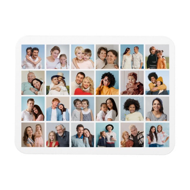 Create Your Own 24 Photo Collage Flexible Magnet (Horizontal)