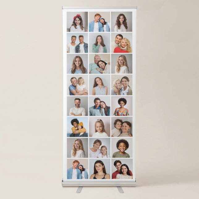 Create Your Own 24 Photo Collage Retractable Banner (Front)