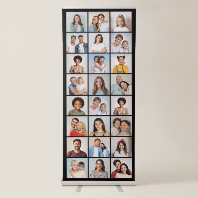 Create Your Own 24 Photo Collage Retractable Banner (Front)