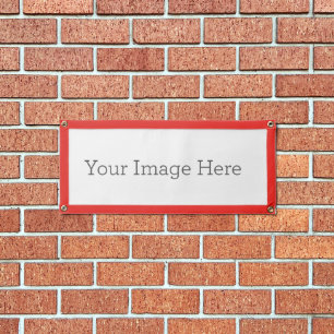 Create Your Own 24" x 10.5" Red Rectangle Banner Pennant