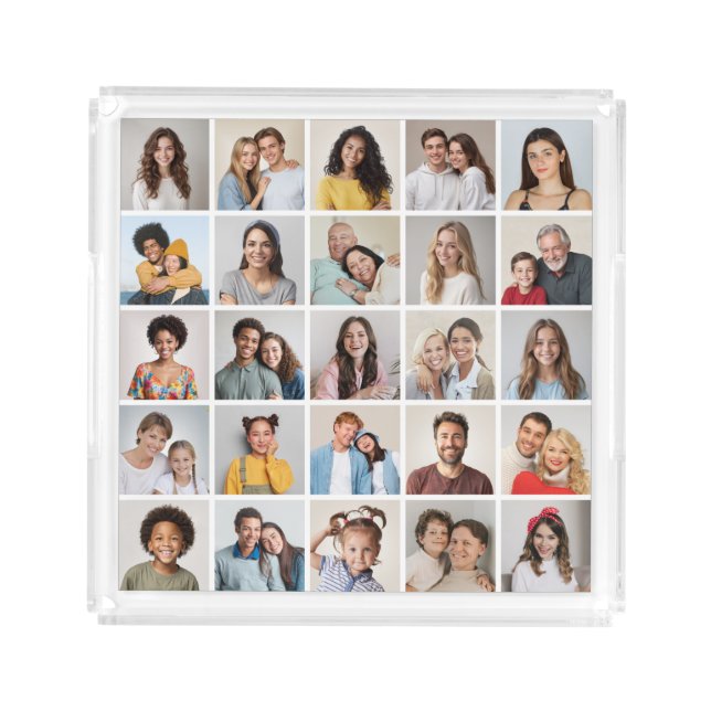 Create Your Own 25 Photo Collage Acrylic Tray (Front)