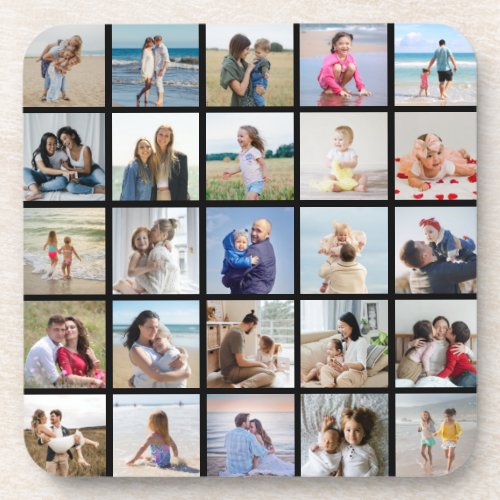 Create Your Own 25 Photo Collage Beverage Coaster