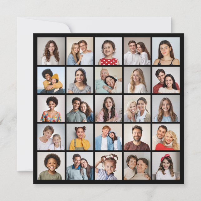 Create Your Own 25 Photo Collage Card (Front)