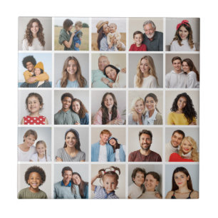 Create Your Own 25 Photo Collage Ceramic Tile