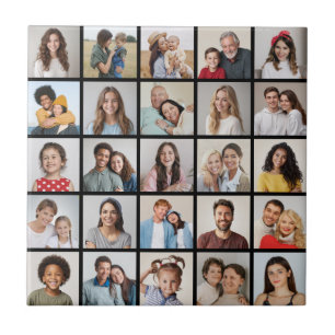Create Your Own 25 Photo Collage Ceramic Tile