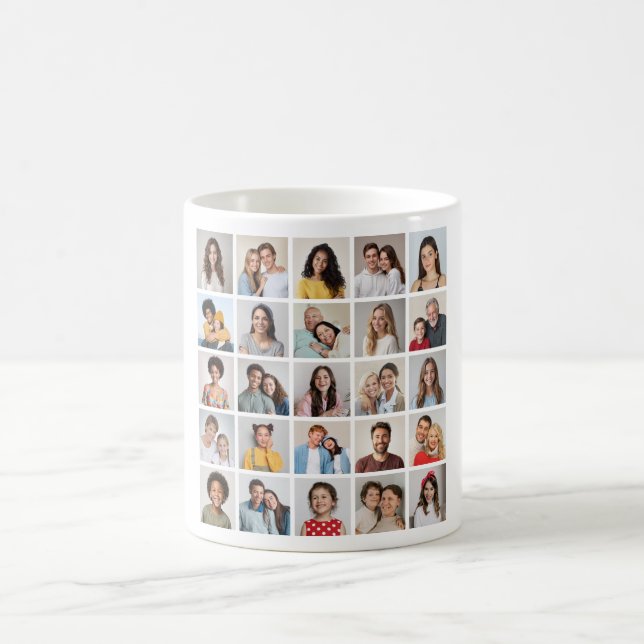 Create Your Own 25 Photo Collage Coffee Mug (Center)