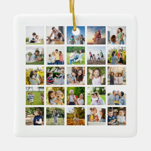 Create Your Own 25 Photo Collage Editable Ceramic Ornament