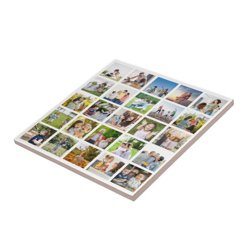 Create Your Own 25 Photo Collage Editable Ceramic Tile