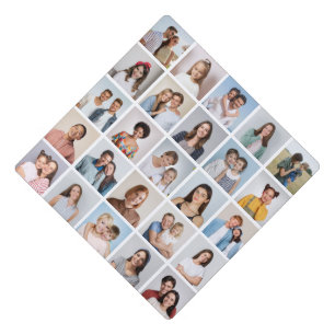 Create Your Own 25 Photo Collage Editable Color Graduation Cap Topper