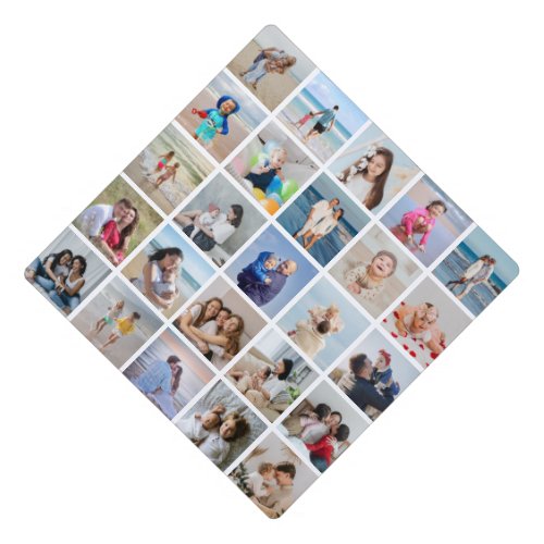 Create Your Own 25 Photo Collage Editable Color Graduation Cap Topper