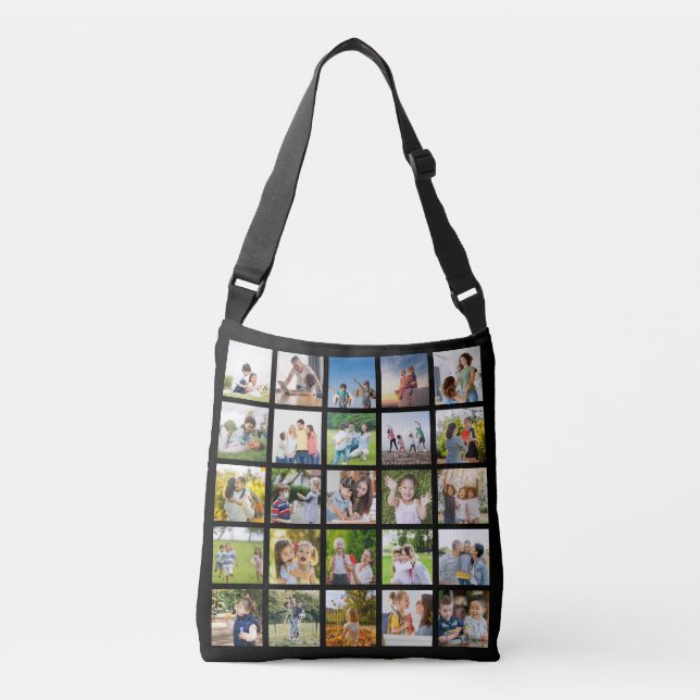 Create Your Own 25 Photo Collage Editable Crossbody Bag (Front)