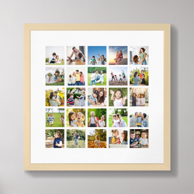 Create Your Own 25 Photo Collage Editable Framed Art (Framed Front)
