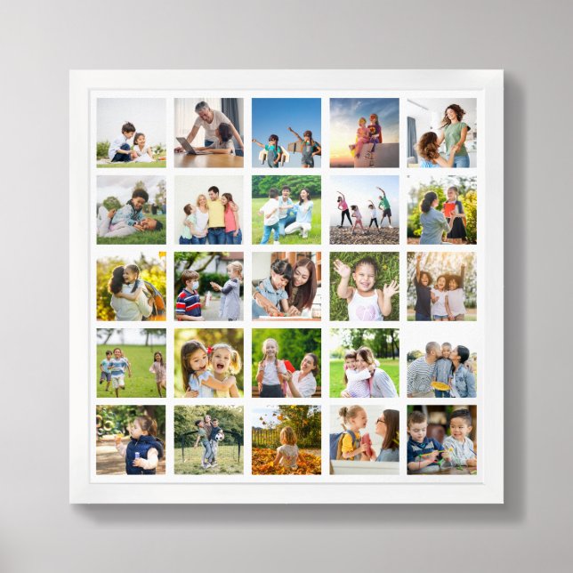 Create Your Own 25 Photo Collage Editable Framed Art (Framed Front)