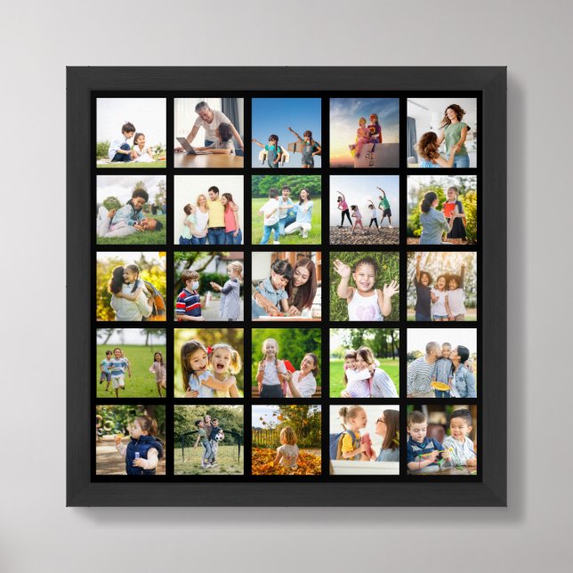 Create Your Own 25 Photo Collage Editable Framed Art (Framed Front)