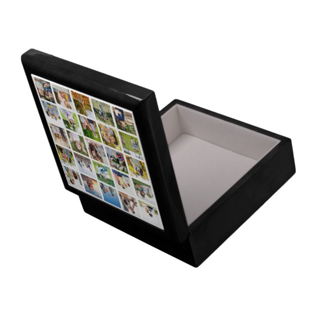 Create Your Own 25 Photo Collage Editable Gift Box (Back Open)