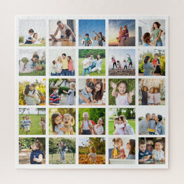 Create Your Own 25 Photo Collage Editable Jigsaw Puzzle (Vertical)