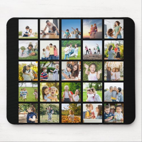 Create Your Own 25 Photo Collage Editable Mouse Pad