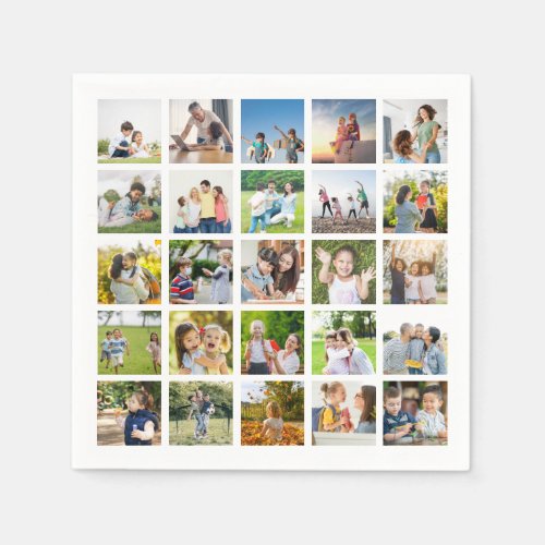 Create Your Own 25 Photo Collage Editable Napkins