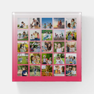 Create Your Own 25 Photo Collage Editable Paperweight
