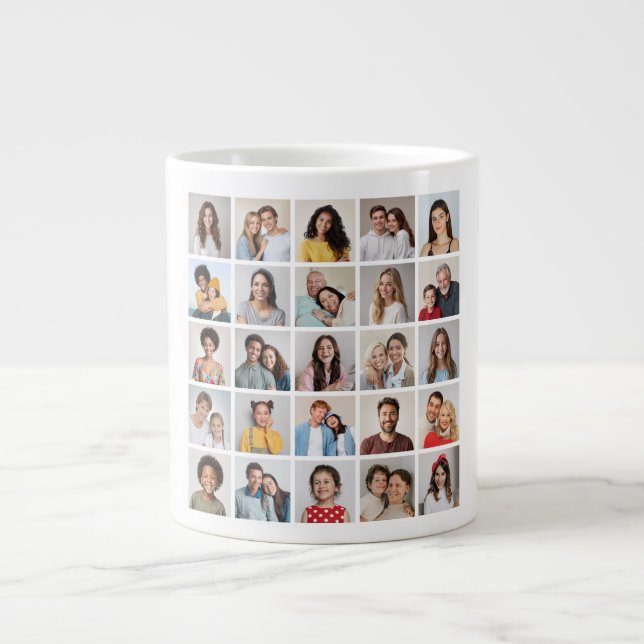 Create Your Own 25 Photo Collage Giant Coffee Mug (Front)