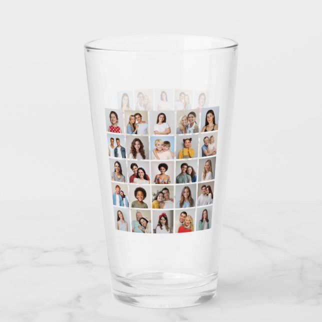 Create Your Own 25 Photo Collage Glass (Front)