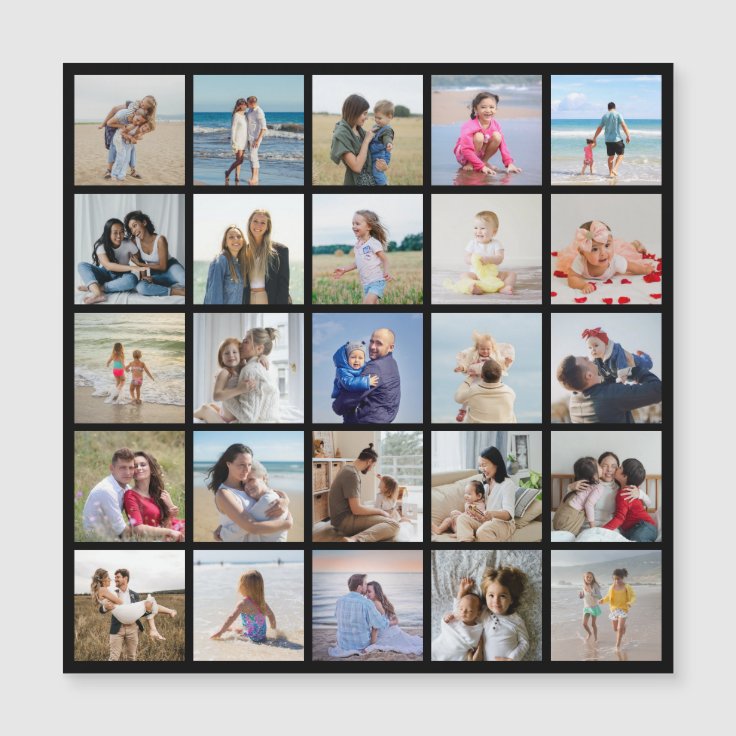 Create Your Own 25 Photo Collage Magnetic Card | Zazzle