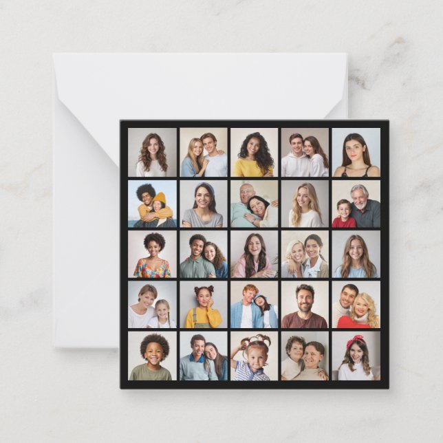 Create Your Own 25 Photo Collage Note Card (Front)