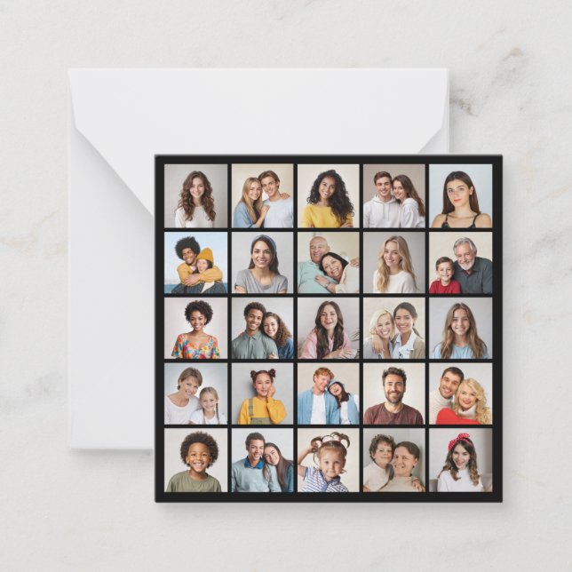 Create Your Own 25 Photo Collage Note Card (Front)