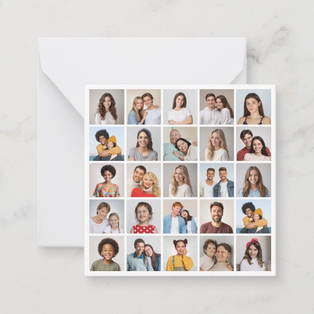 Create Your Own 25 Photo Collage Note Card (Front)