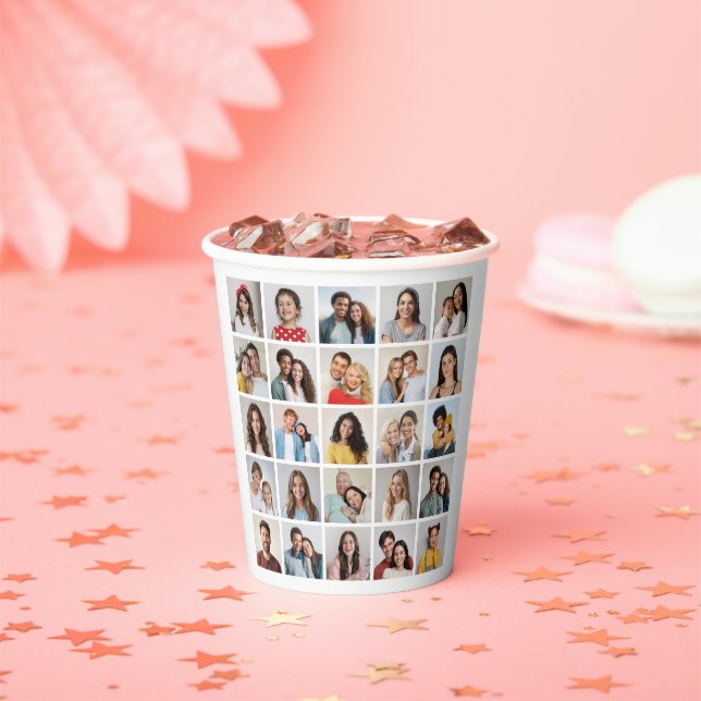 Create Your Own 25 Photo Collage Paper Cups (Insitu)