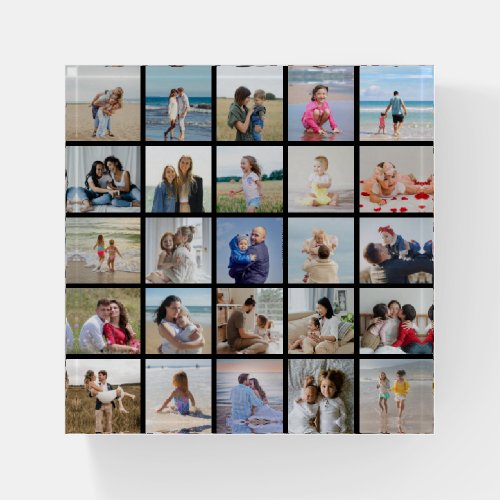 Create Your Own 25 Photo Collage Paperweight