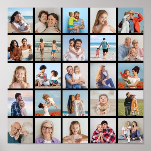 Create Your Own 25 Photo Collage Poster