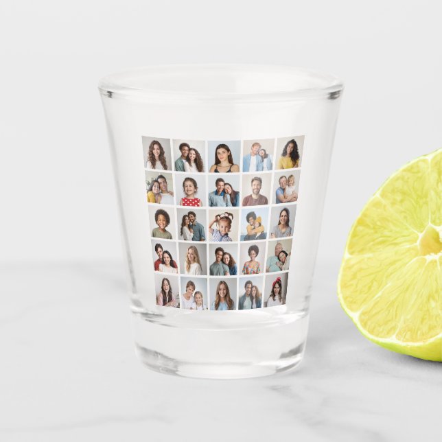 Create Your Own 25 Photo Collage Shot Glass (Front)