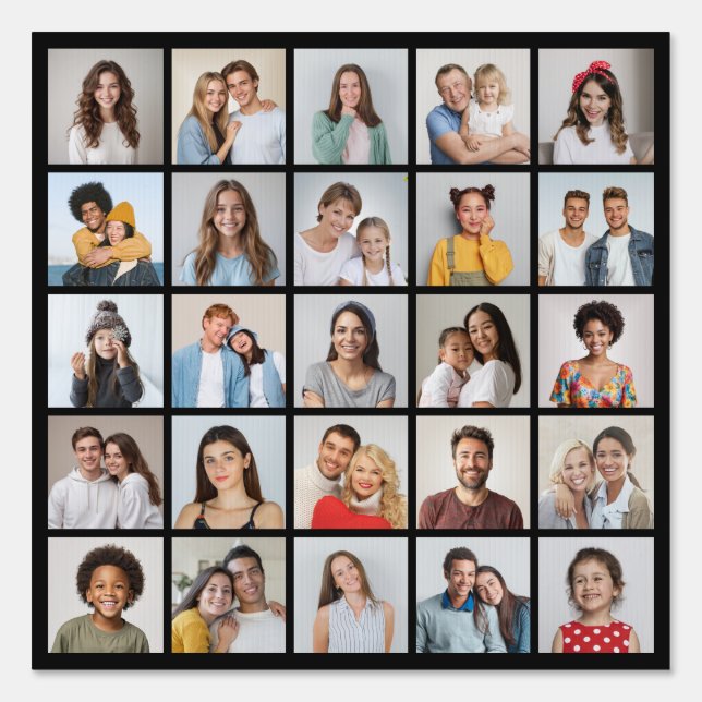 Create Your Own 25 Photo Collage Sign (Front)