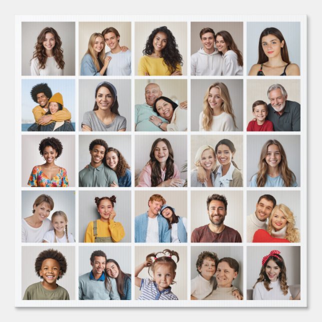 Create Your Own 25 Photo Collage Sign (Front)