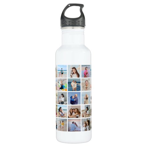 Create Your Own 25 Photo Collage Stainless Steel Water Bottle