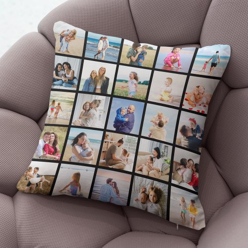 Create Your Own 25 Photo Collage Throw Pillow