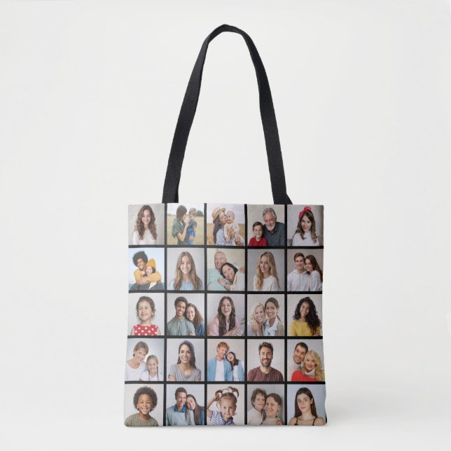 Create Your Own 25 Photo Collage Tote Bag (Front)