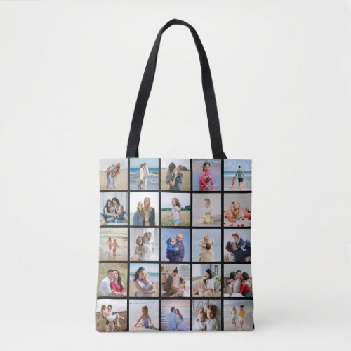Create Your Own 25 Photo Collage Tote Bag
