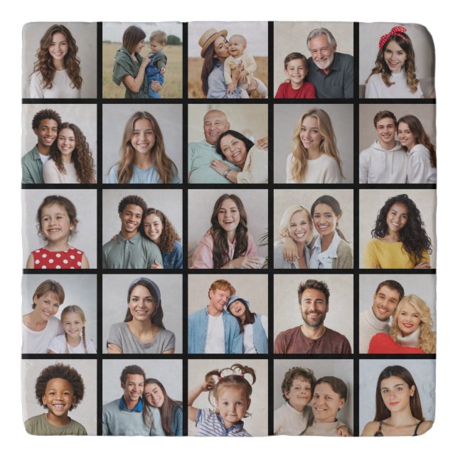 Create Your Own 25 Photo Collage Trivet (Front)