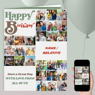 Create your Own 27 Photo Collage Big Birthday Cards