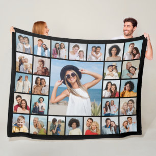 Create Your Own 27 Photo Collage Fleece Blanket