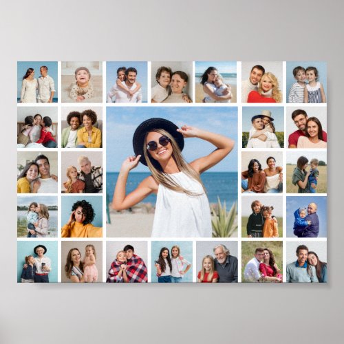 Create Your Own 27 Photo Collage Poster