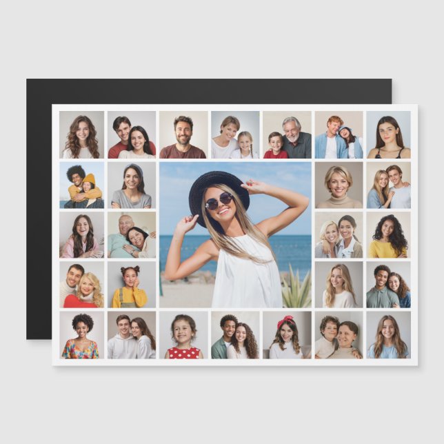 Create Your Own 27 Photo Collagen Magnetic Card (Front/Back)