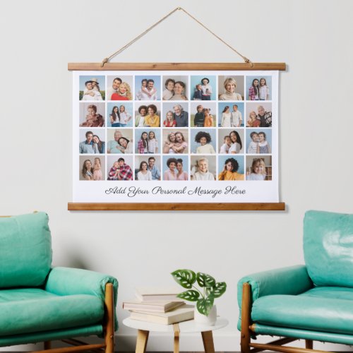 Create Your Own 28 Photo Collage Add Your Greeting Hanging Tapestry