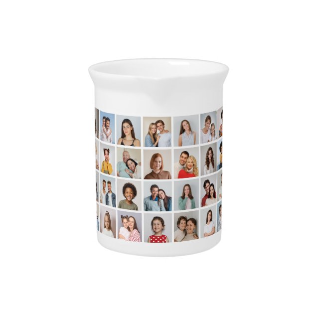 Create Your Own 28 Photo Collage Beverage Pitcher (Front)