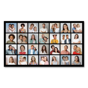 Create Your Own 28 Photo Collage Business Card Magnet