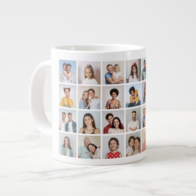 Create Your Own 28 Photo Collage Giant Coffee Mug (Front Left)