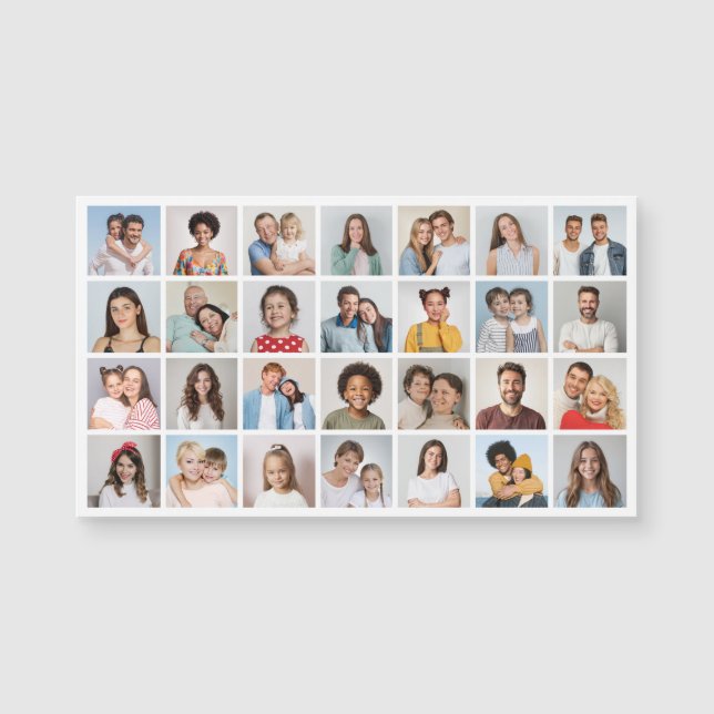 Create Your Own 28 Photo Collage Magnetic Card (Front)